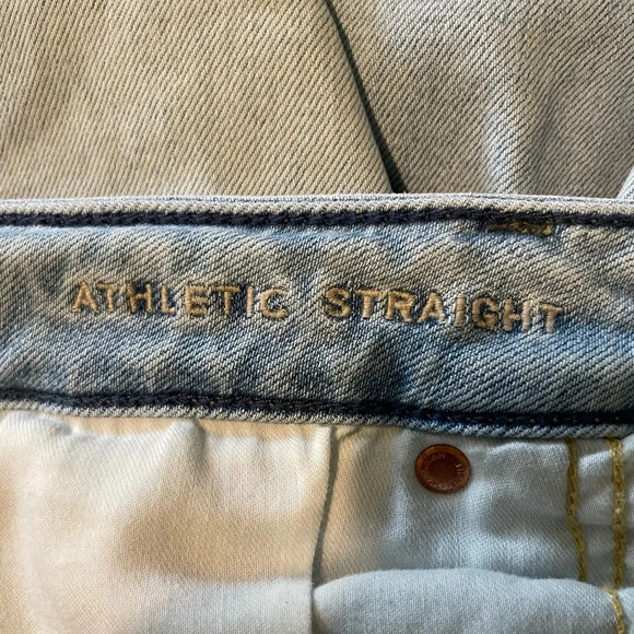 American Eagle AirFlex+ Athletic Straight Jean Light Wash Size 34/30 - Picture 15 of 16